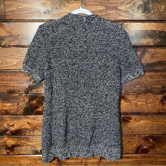 Charter Club Black/White Short Sleeve Button Front Knit Long Line Cardigan Med. - Picture 12 of 12